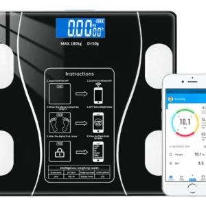 Pesa Balanza Electrónica Bluetooth 27 CM Negro
