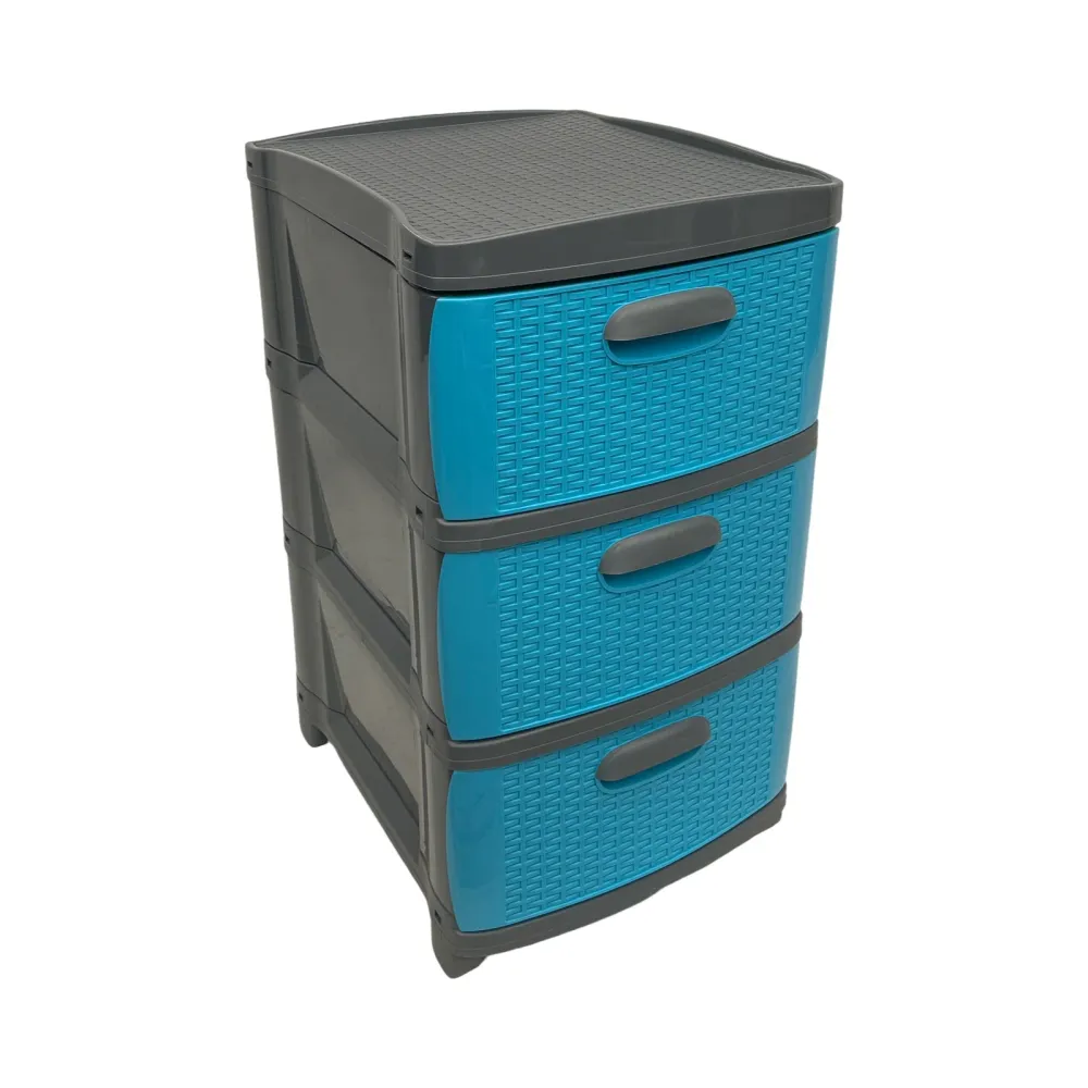 Cajonera Plástica Azul-Gris 3 Gavetas Pica