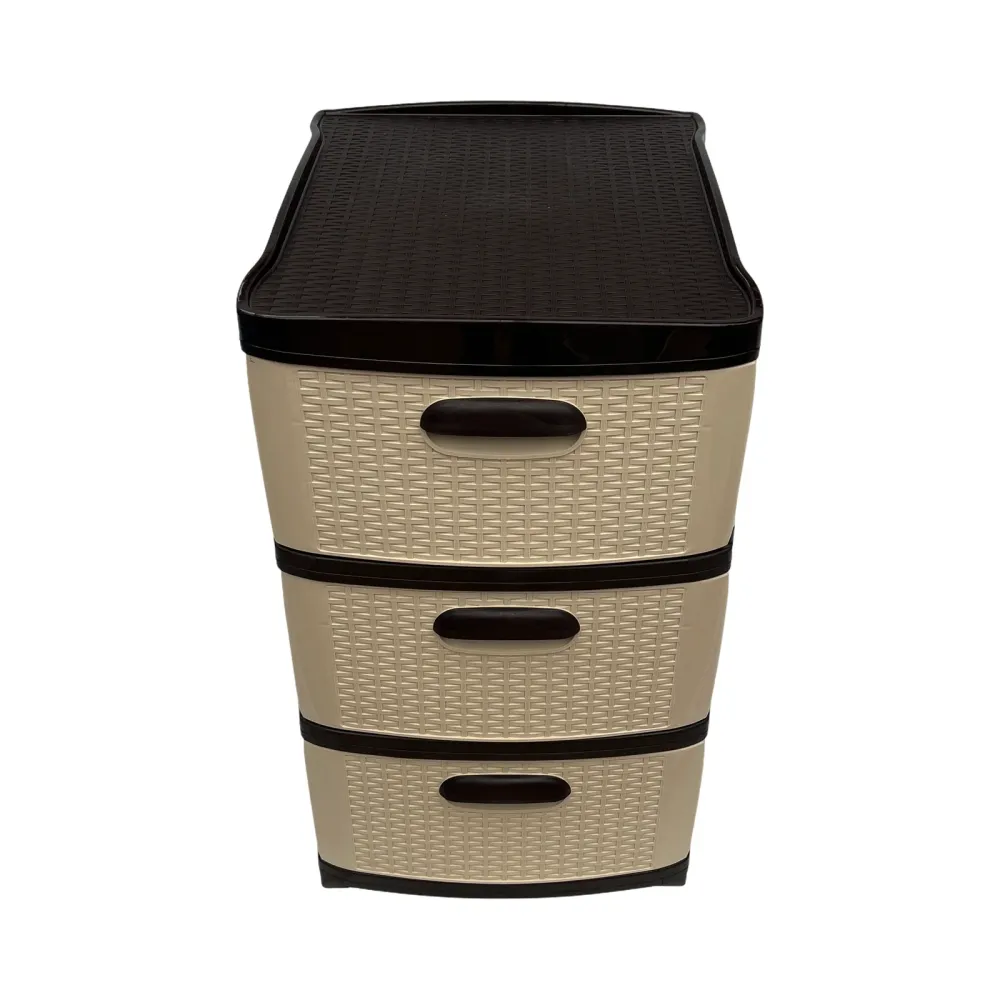 Cajonera Plástica Beige-Cafe 3 Gavetas Pica