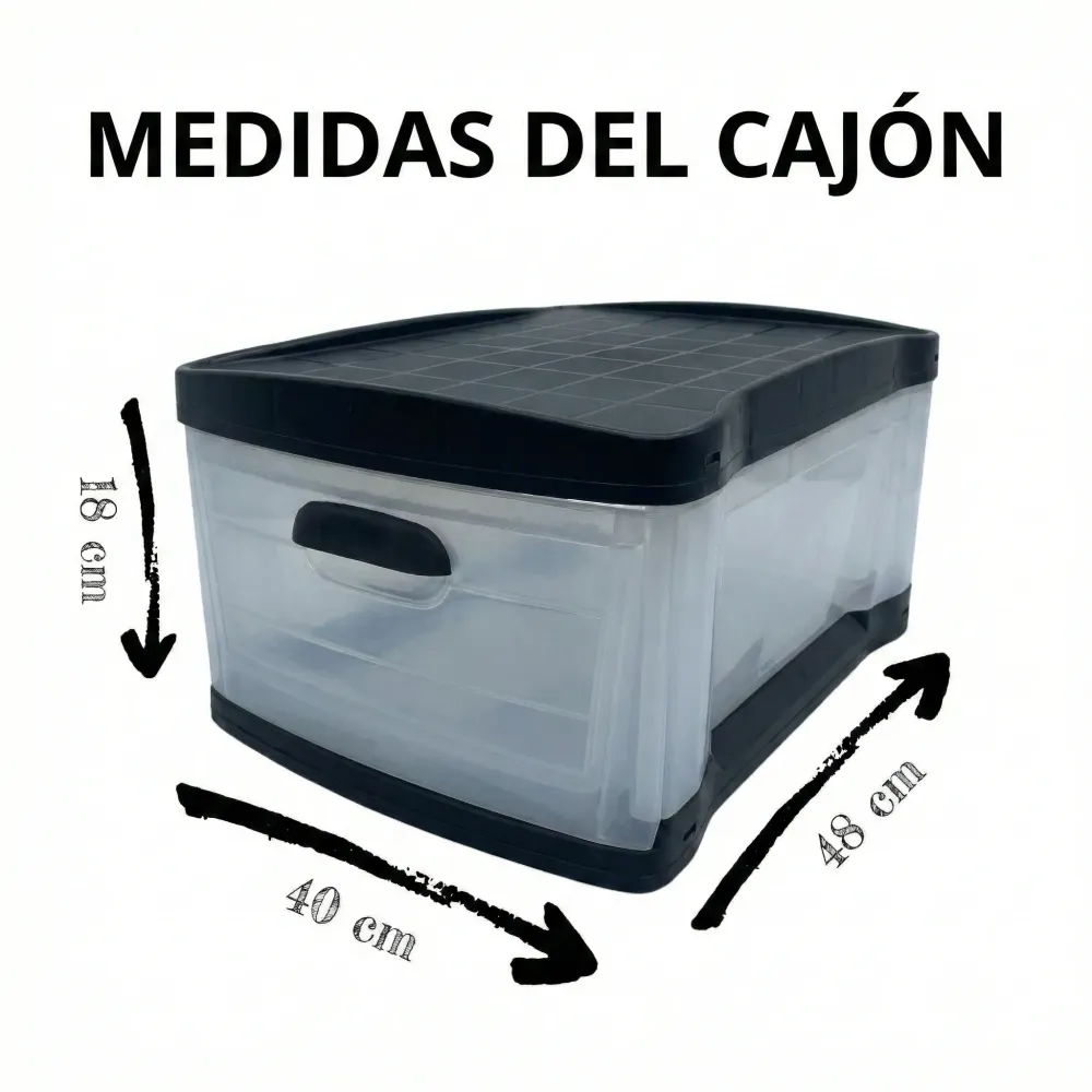 Cajonera Plástica Transparente de 3 Gavetas Pica
