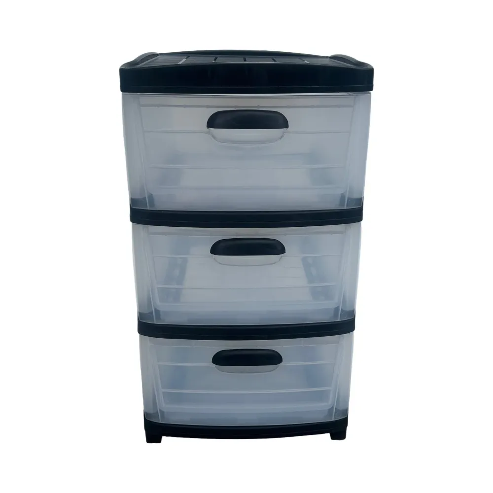 Cajonera Plástica Transparente de 3 Gavetas Pica
