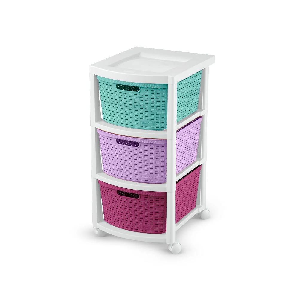 Cajonero Apariencia Rattan 3 GavetasTricolor Niñ Rimax