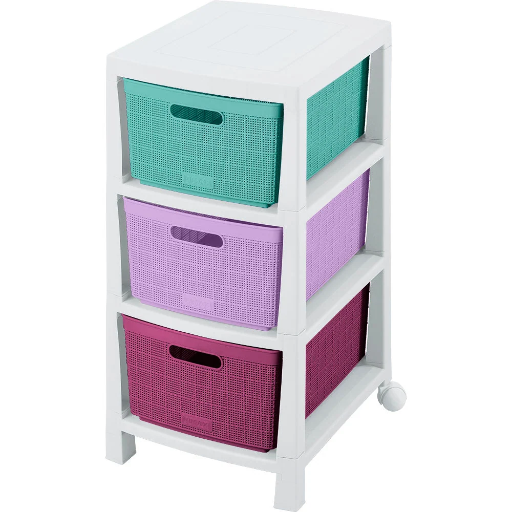 Cajonero Fique 3 Gavetas Glam Rimax