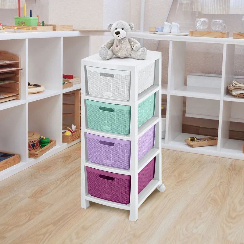 Cajonero Fique 4 Gavetas Glam Rimax