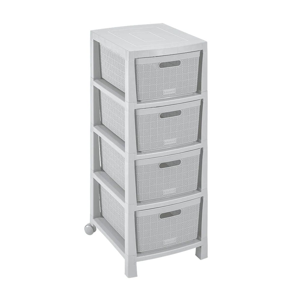 Cajonero Fique 4 Gavetas Gris Hielo Rimax