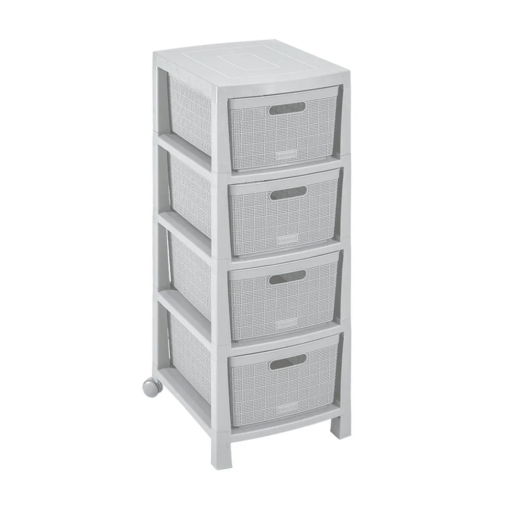 Cajonero Fique 4 Gavetas Gris Hielo Rimax