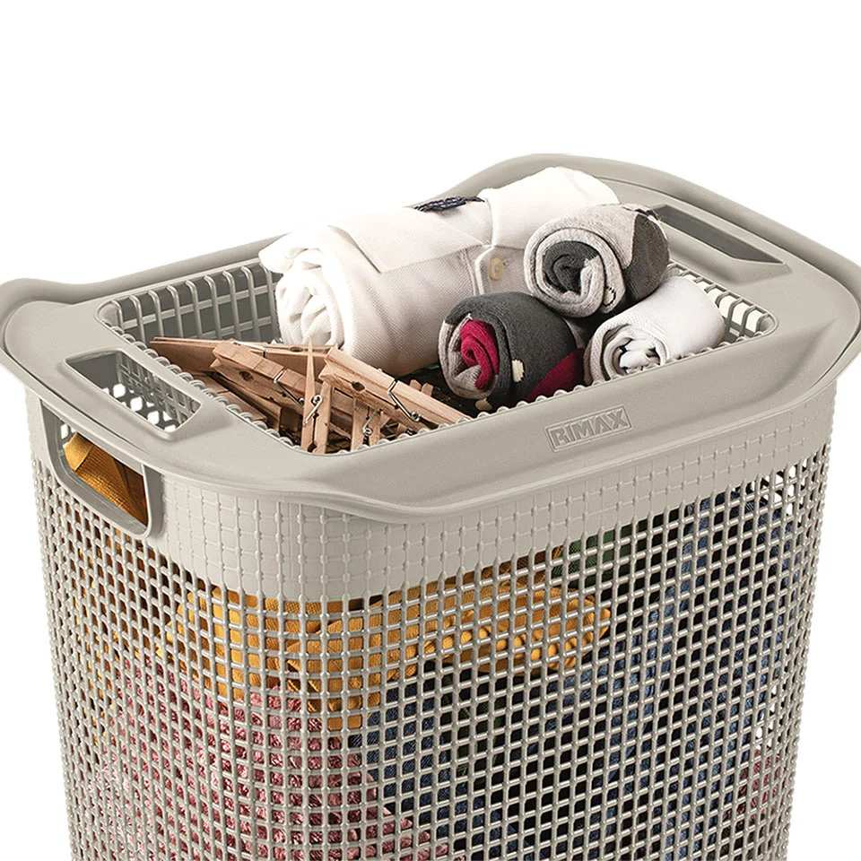 Cesta Para Ropa Linum Con Tejido Premium Taupe Rimax