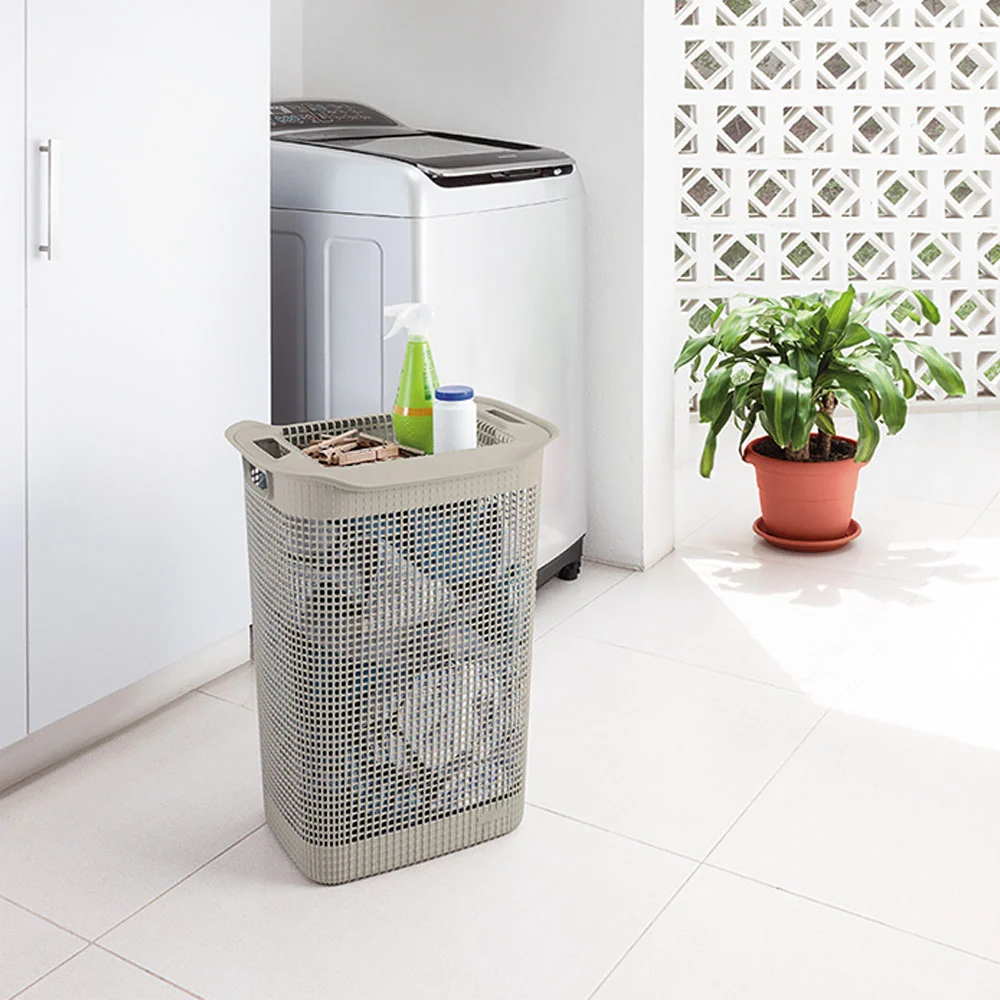 Cesta Para Ropa Linum Con Tejido Premium Taupe Rimax