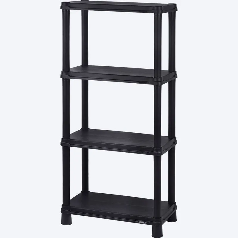 Estante Solido 12" de 4 Niveles Negro Rimax
