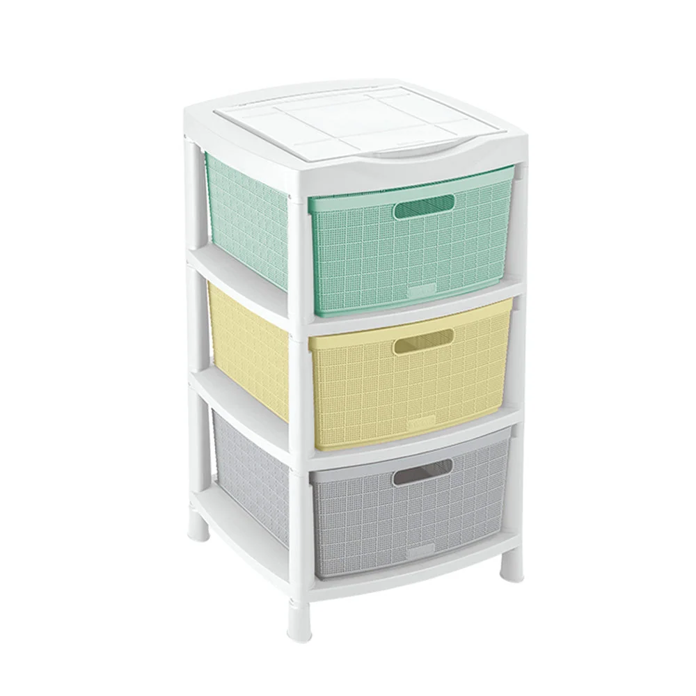 Gavetero Fique con 3 Gavetas y Tapa Organizadora Tricolor Bebe Rimax