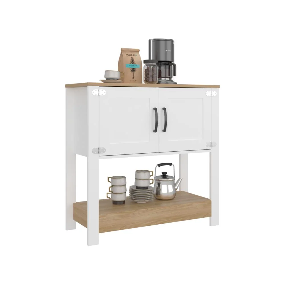 Alacena Latte, Blanco Duqueza y Fresno Europeo, Con gran espacio de almacenamiento funcional RTA Design