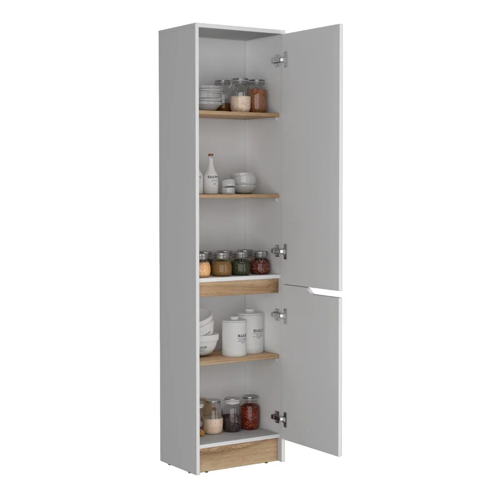 Alacena Soler, Blanco Duqueza y Macadamia, con dos puertas abatibles RTA Design