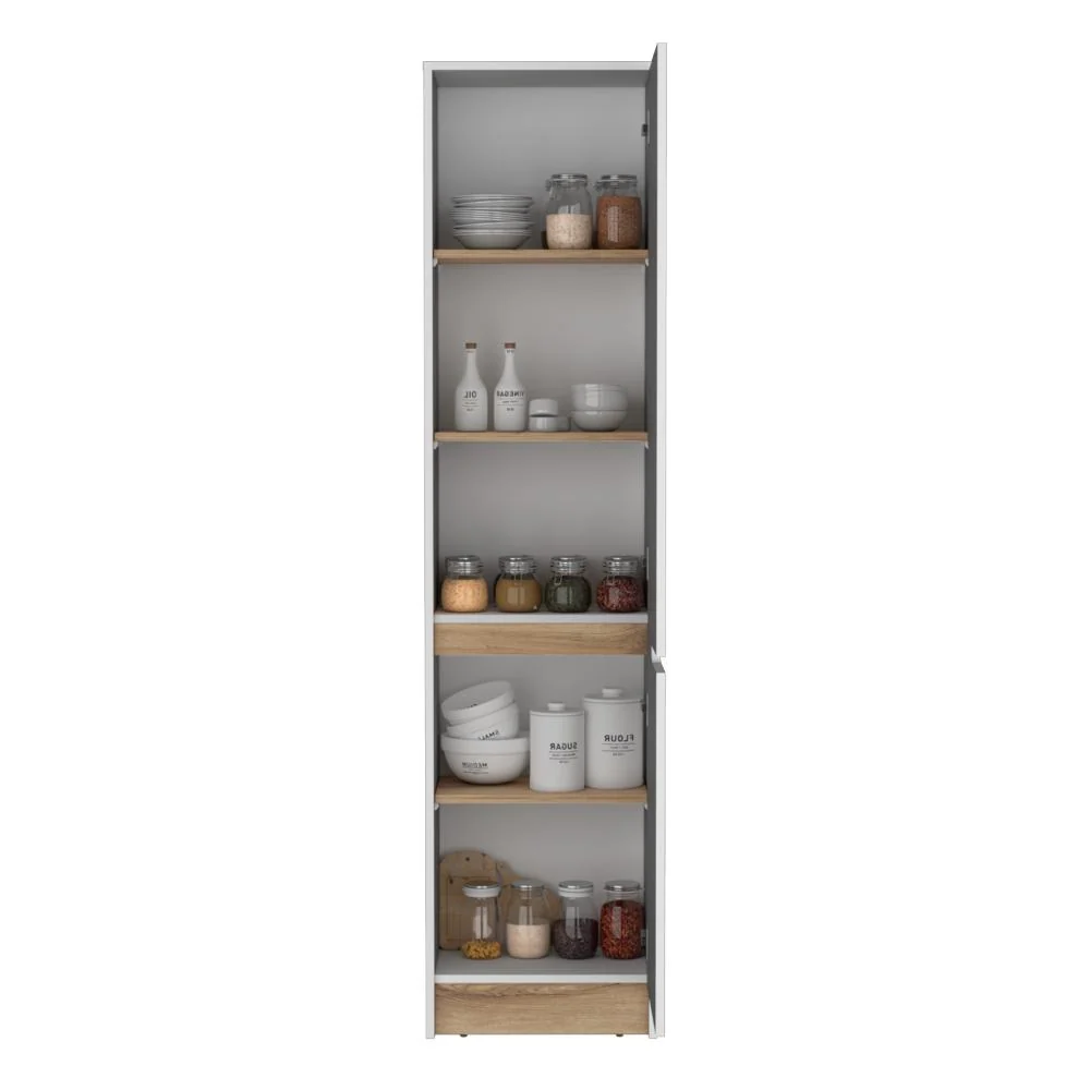 Alacena Soler, Blanco Duqueza y Macadamia, con dos puertas abatibles RTA Design
