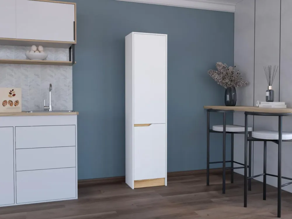 Alacena Soler, Blanco Duqueza y Macadamia, con dos puertas abatibles RTA Design