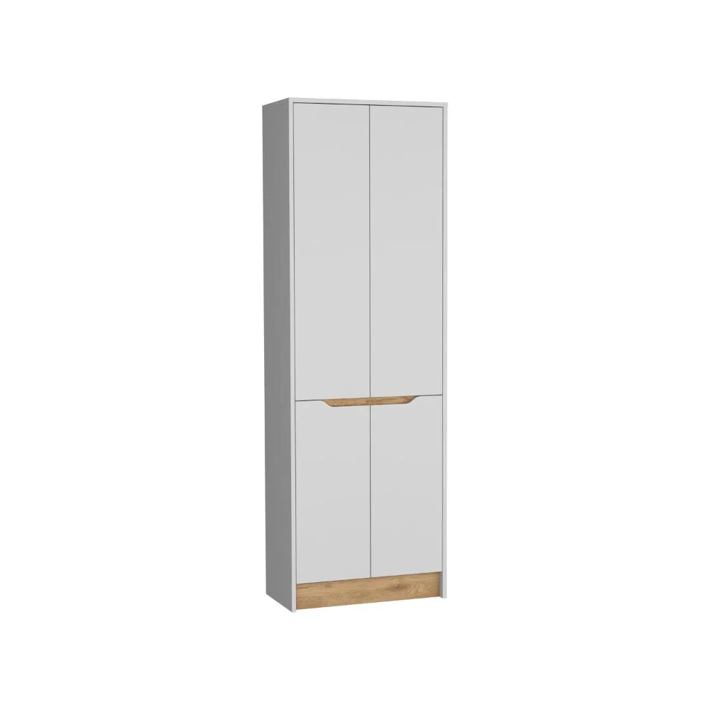 Alacena Soler, Blanco y Macadamia, dos puertas abatibles, facil instalacion RTA Design