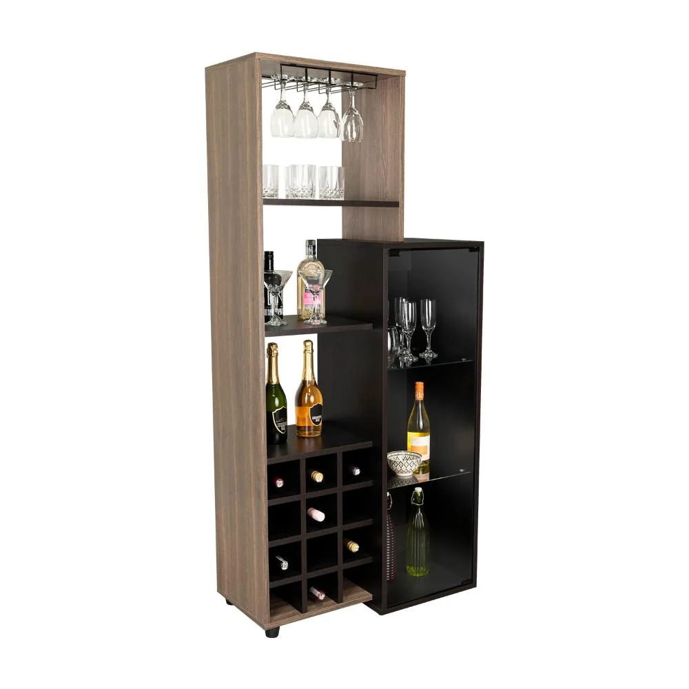 Bar Ozzy, Wengue y Milan, con espacio para organizar licores y vasos RTA Design