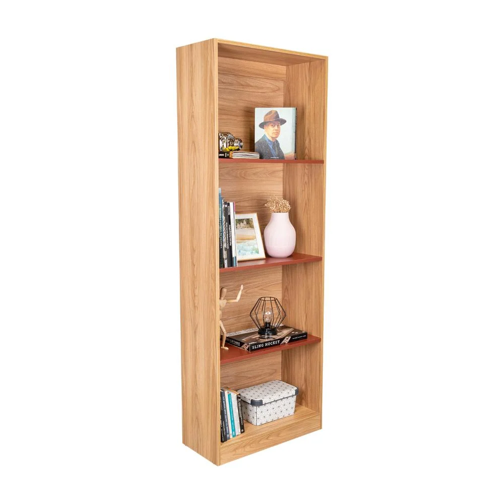Biblioteca Home, Fresno Europeo y Burdeos, Con variedad de entrepaños para ubicar objetos RTA Design