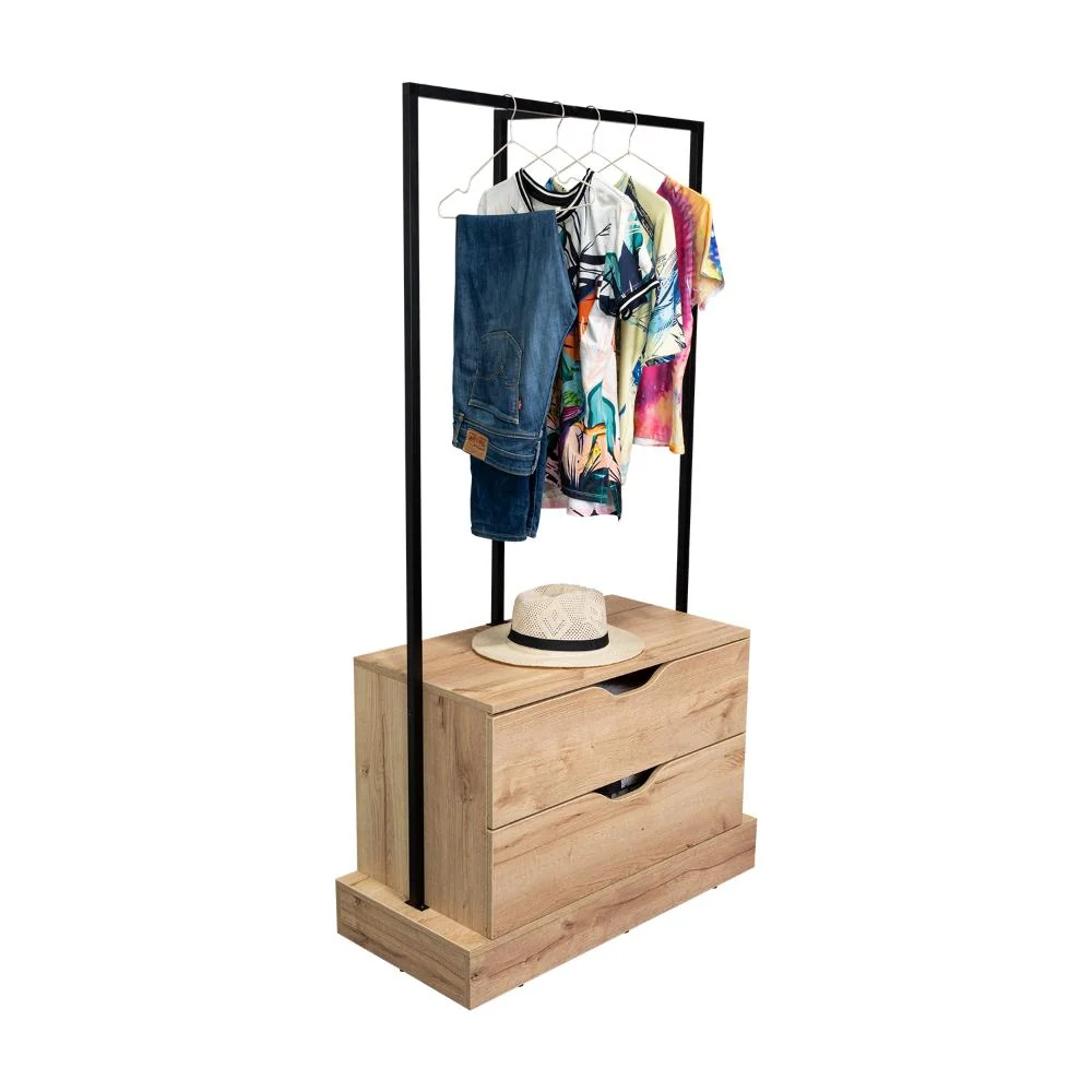 Closet Alma, Café Claro, con dos cajones y diseño moderno RTA Design