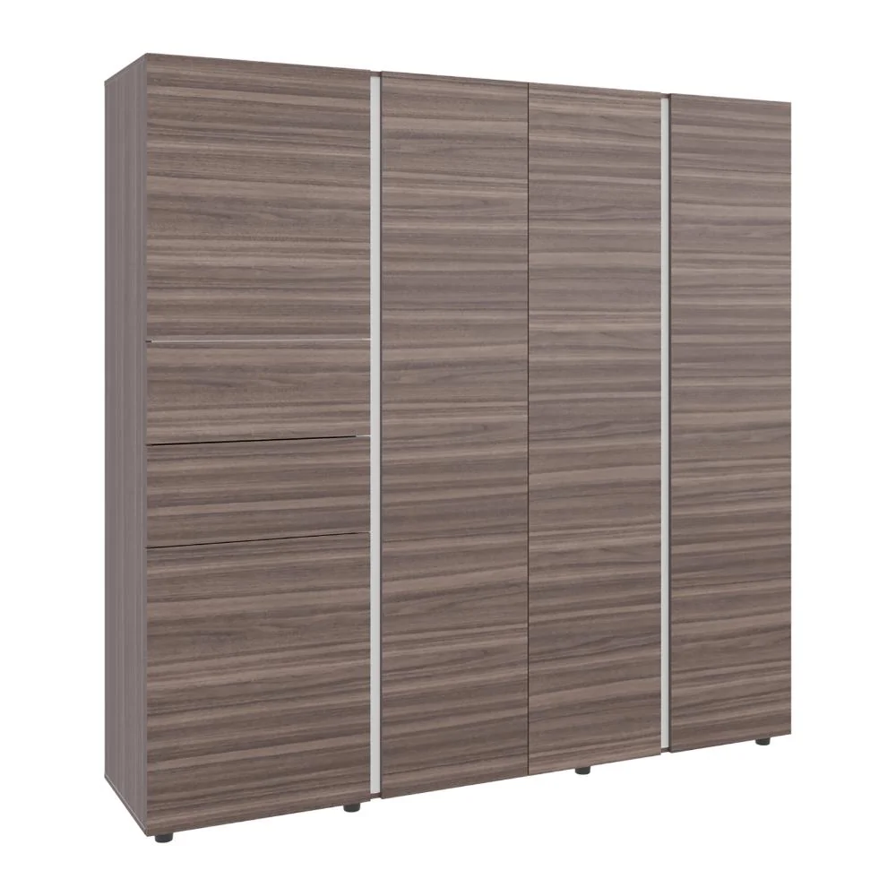 Closet Antalya 200x200, Avellana y Blanco, con 5 puertas abatibles RTA Design