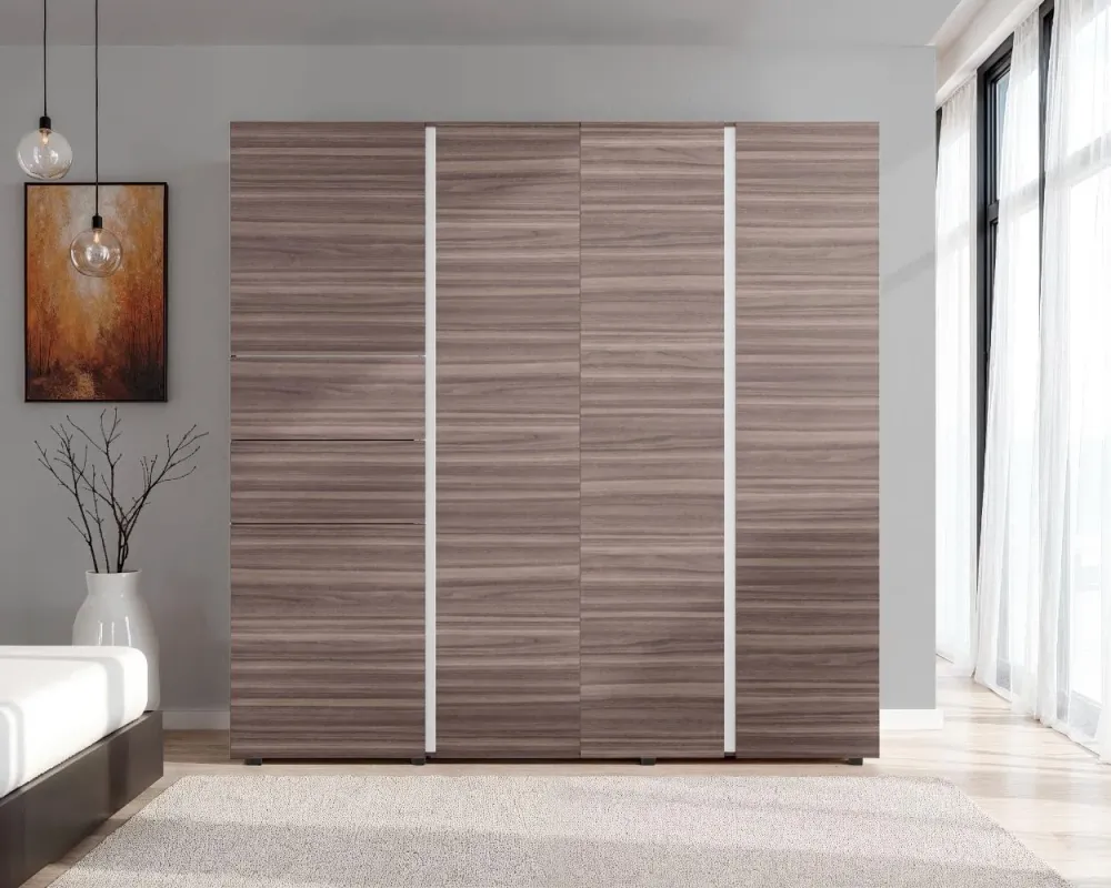 Closet Antalya 200x200, Avellana y Blanco, con 5 puertas abatibles RTA Design
