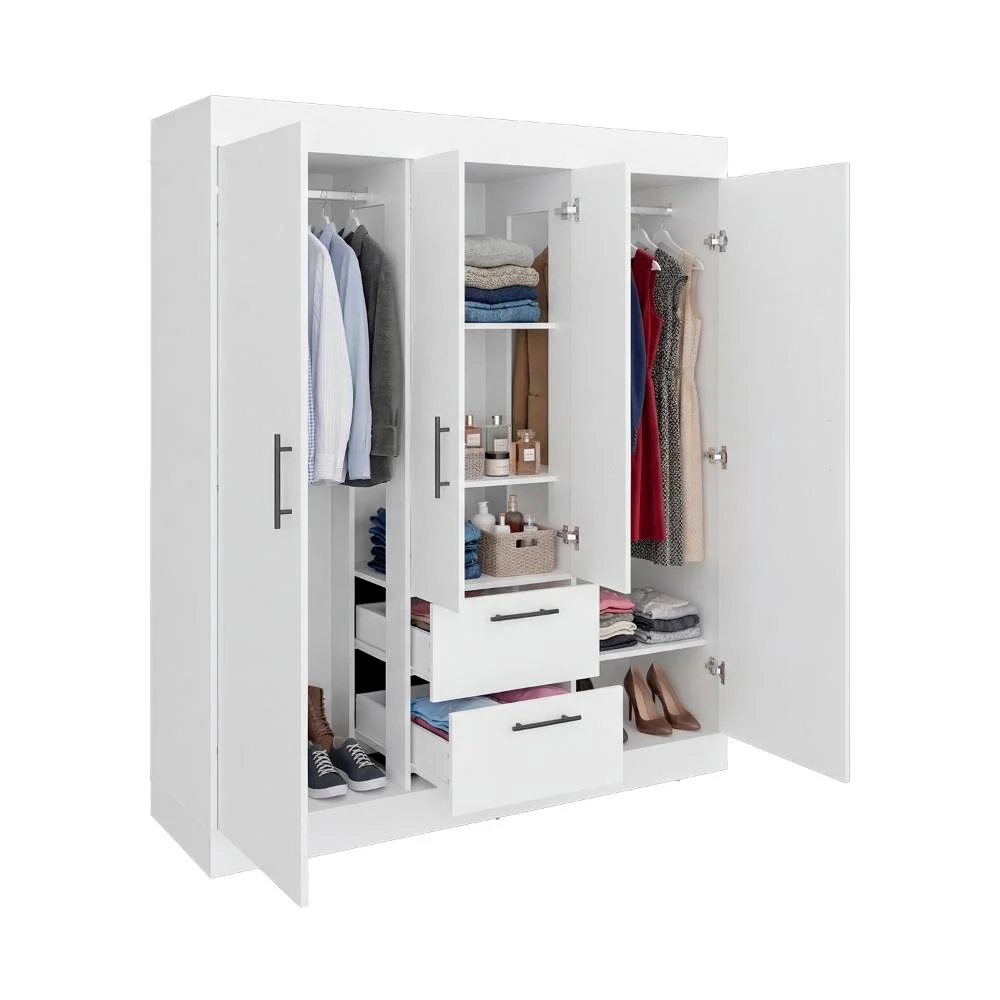 Closet Aura, Blanco Duqueza, Con 4 Puertas y 2 Cajones RTA Design