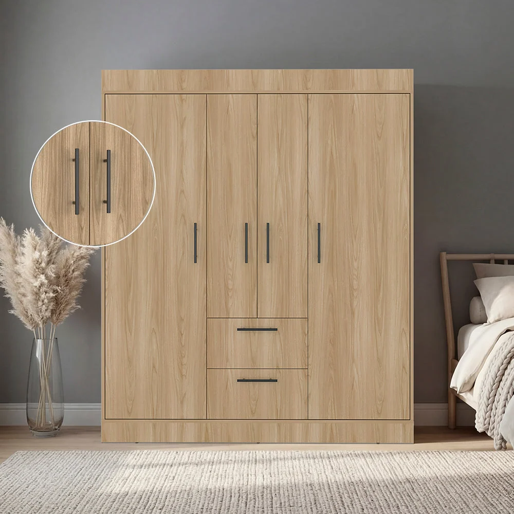 Closet Aura II, Fresno Europeo y Wengue, con 4 puertas y dos cajones RTA Design