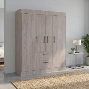 Closet Aura, Positano y Wengue, Con 4 Puertas y 2 Cajones RTA Design