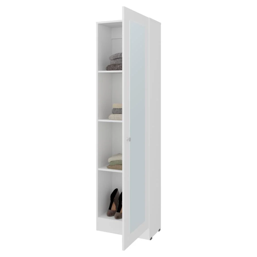 Closet Auxiliar Praga, Blanco Duqueza, incluye espejo y es de facil instalación RTA Design