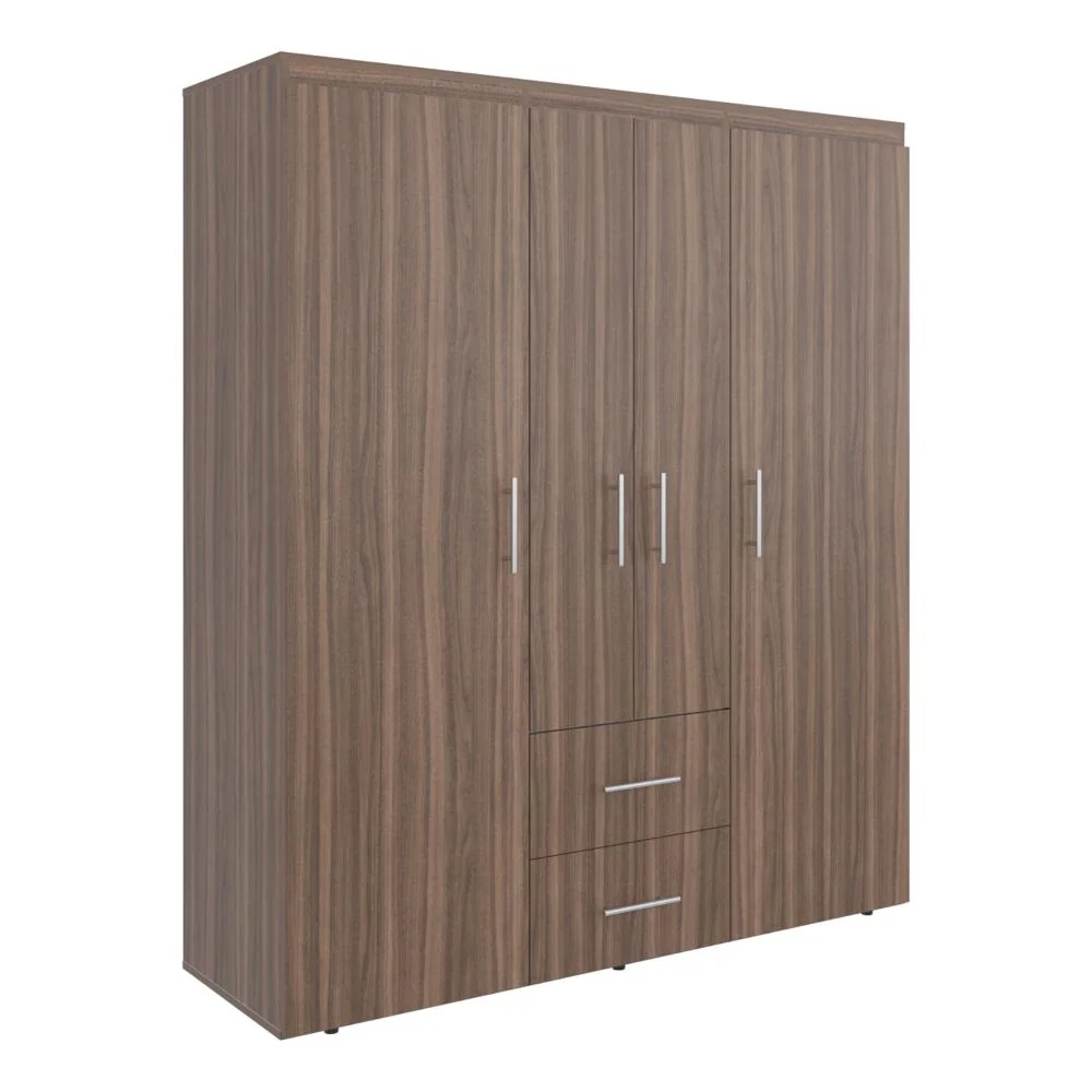 Closet Bariloche Bombay Eco, Avellana y Blanco, Con Variedad De Entrepaños y Cuatro Puertas Abatibles RTA Design