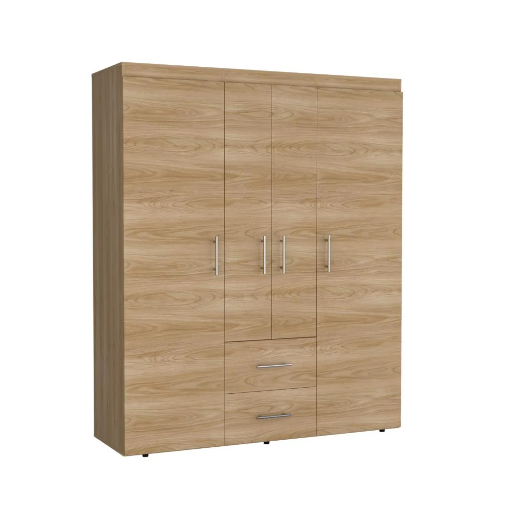 Closet Bariloche Bombay Eco, Fresno Europeo, con Variedad de Entrepaños y Cuatro Puertas Abatibles RTA Design