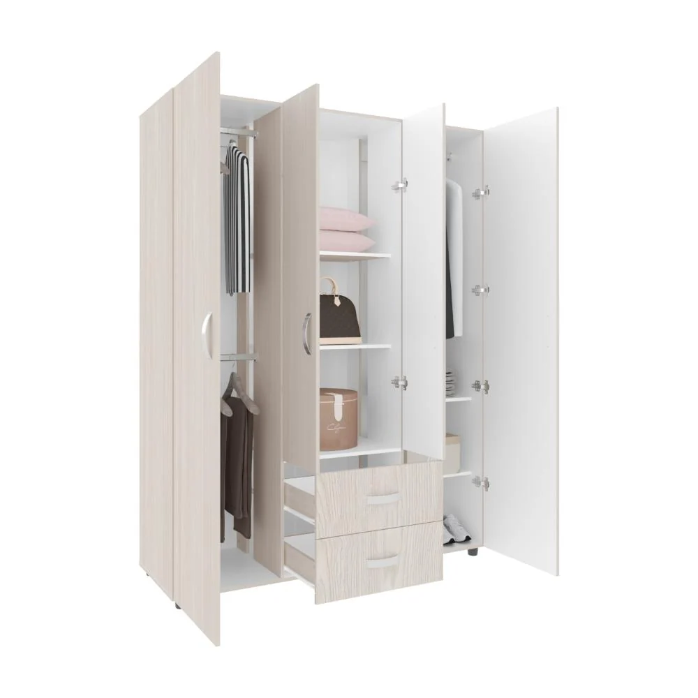 Closet Barin 150, Nevado y Blanco, con dos cajones organizadores multiusos RTA Design