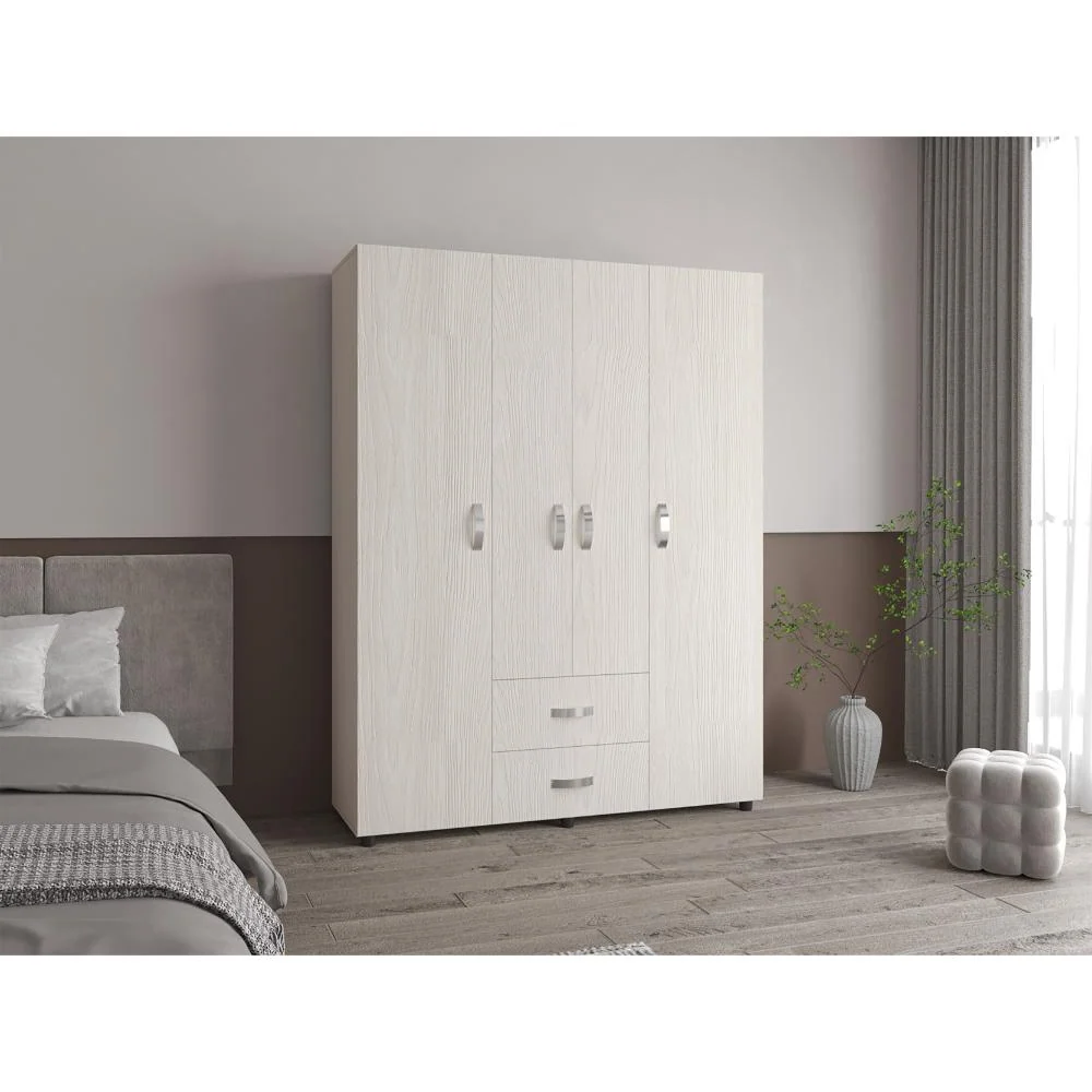 Closet Barin 150, Nevado y Blanco, con dos cajones organizadores multiusos RTA Design