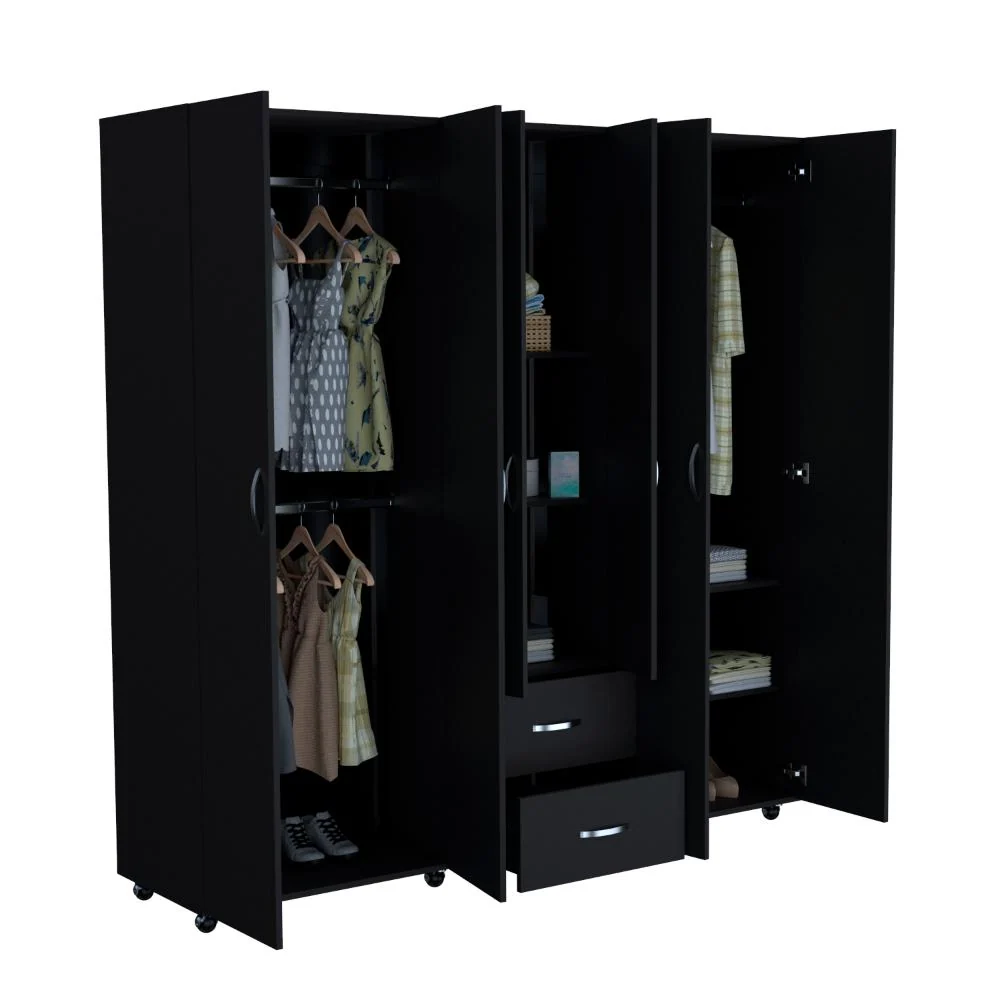 Closet Barin 200x200, Wengue, Con Cuatro Puertas Abatibles RTA Design