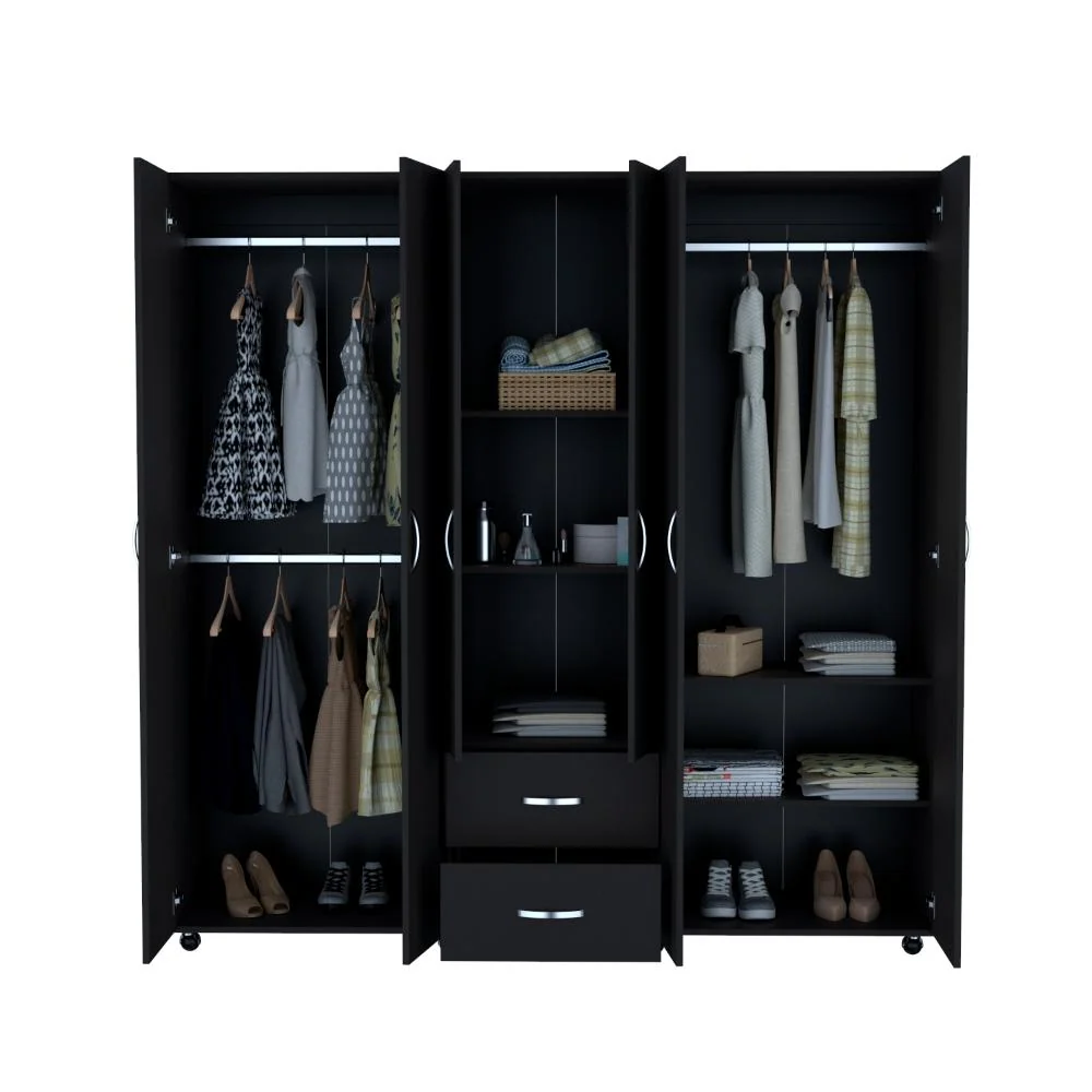 Closet Barin 200x200, Wengue, Con Cuatro Puertas Abatibles RTA Design