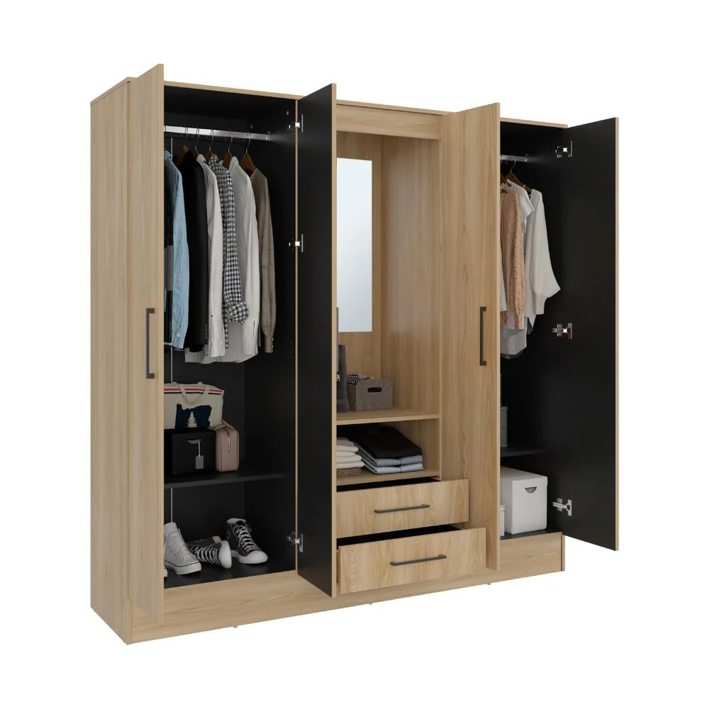 Closet Barmine, Fresno Europeo y Wengue, con dos cajones organizadores multiusos RTA Design