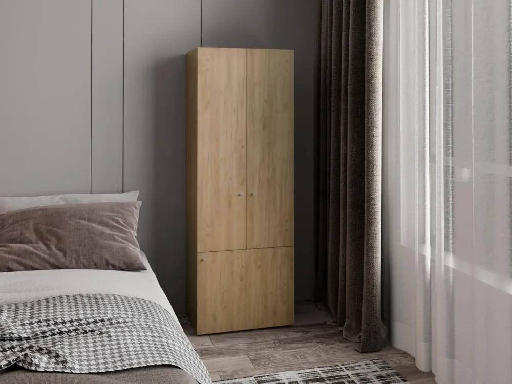 Closet Beico II, Fresno Europeo y Blanco Duqueza, Con Tres Puertas Abatibles y Cuatro Entrepaños ZF RTA Design