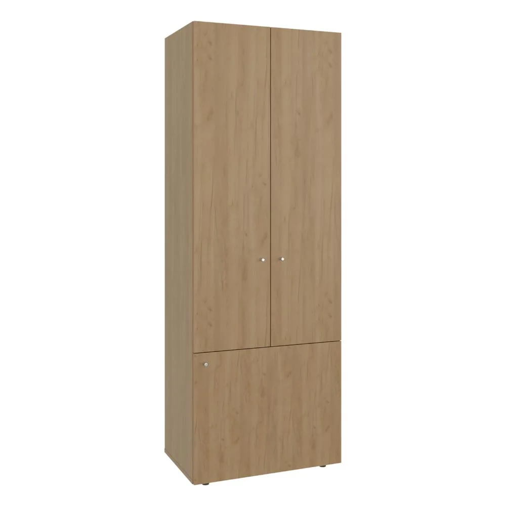 Closet Beico II, Fresno Europeo y Blanco Duqueza, Con Tres Puertas Abatibles y Cuatro Entrepaños ZF RTA Design