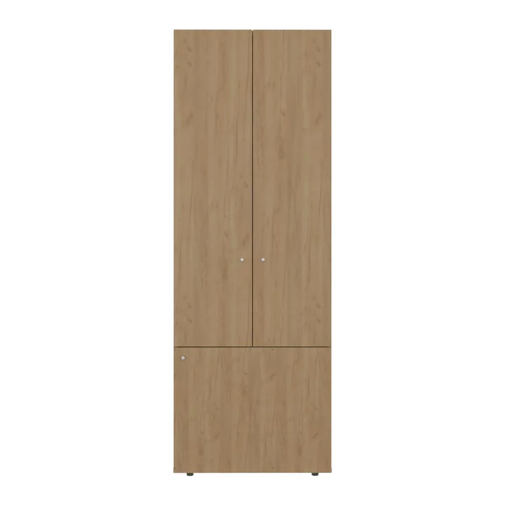 Closet Beico II, Fresno Europeo y Blanco Duqueza, Con Tres Puertas Abatibles y Cuatro Entrepaños ZF RTA Design