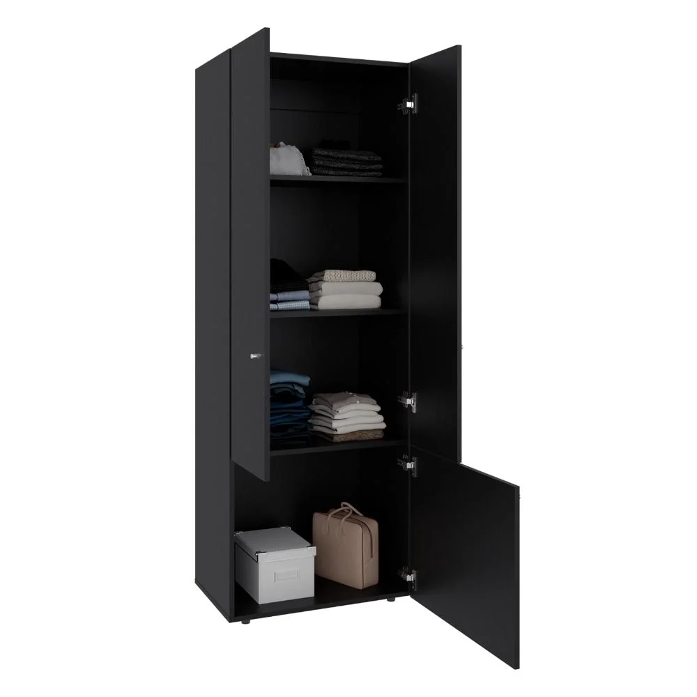 Closet Beico II, Wengue, Con Tres Puertas Abatibles y Tres Entrepaños RTA Design