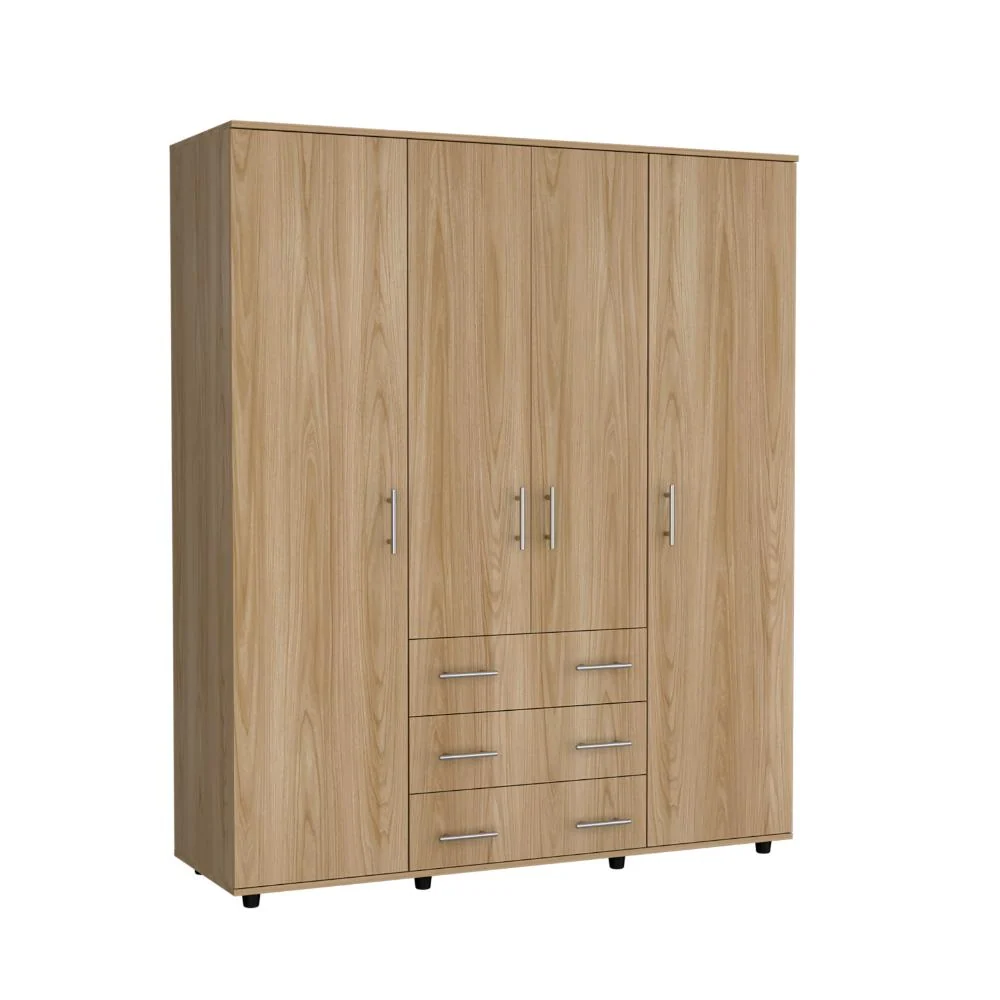 Closet Fontana, Fresno Europeo, con Cuatro Tubos Para Colgar Ropa y Zapatero En La Parte Inferior RTA Design