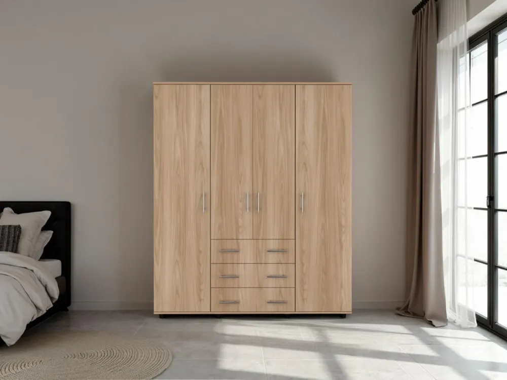 Closet Fontana, Fresno Europeo, con Cuatro Tubos Para Colgar Ropa y Zapatero En La Parte Inferior RTA Design