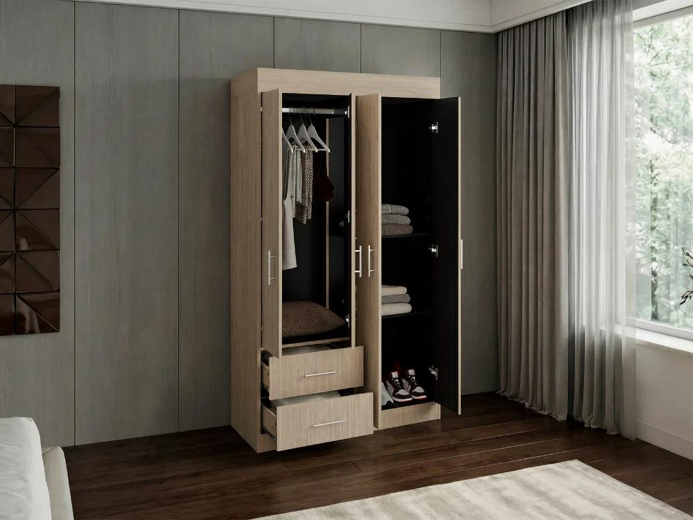 Closet Houston, Cartagena y Wengue , Con cuatro puertas batientes y dos cajones con amplio espacio de almacenamiento RTA D...