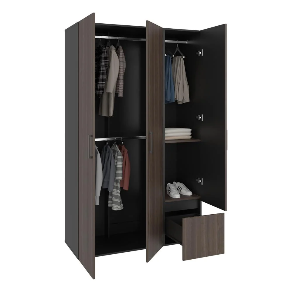 Closet Kenvil, Milan y Wengue, con un cajon y tres puertas RTA Design