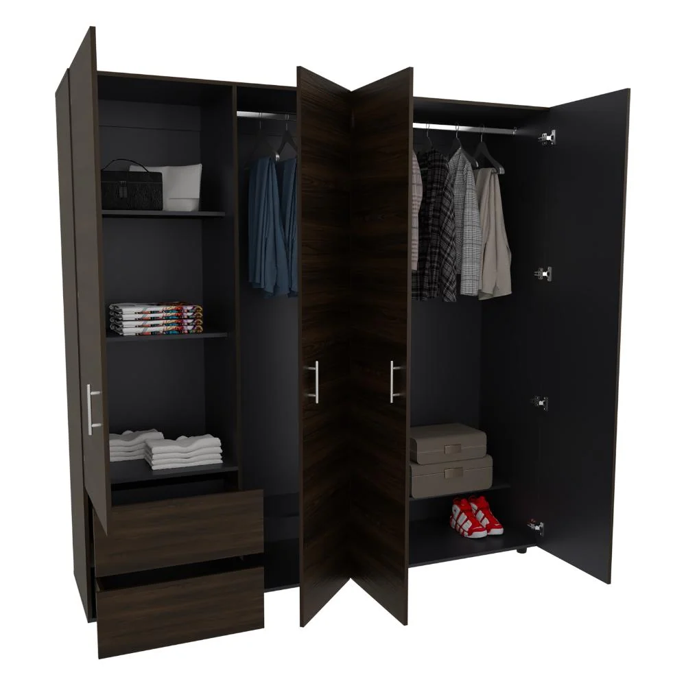 Closet Light 200, Nogal y Wengue, Con Amplios Espacios De Almacenamiento RTA Design
