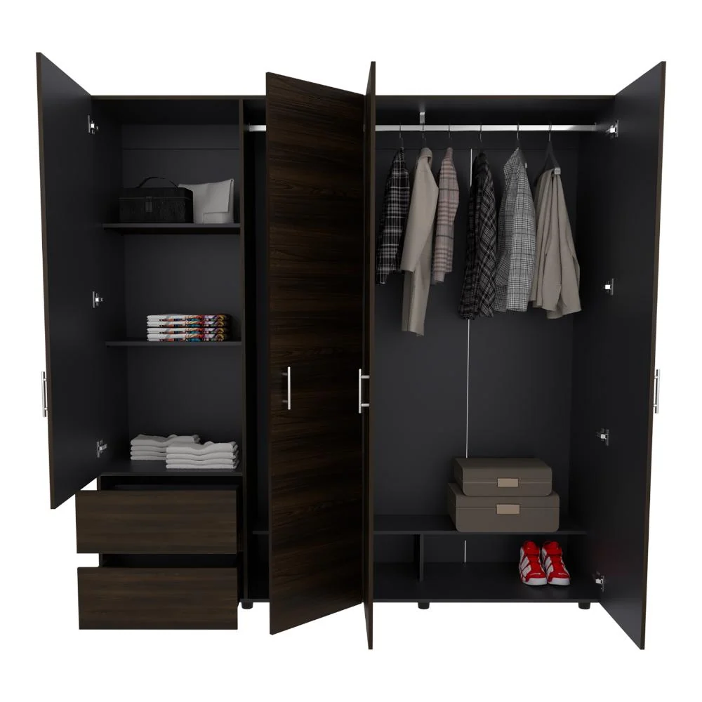 Closet Light 200, Nogal y Wengue, Con Amplios Espacios De Almacenamiento RTA Design
