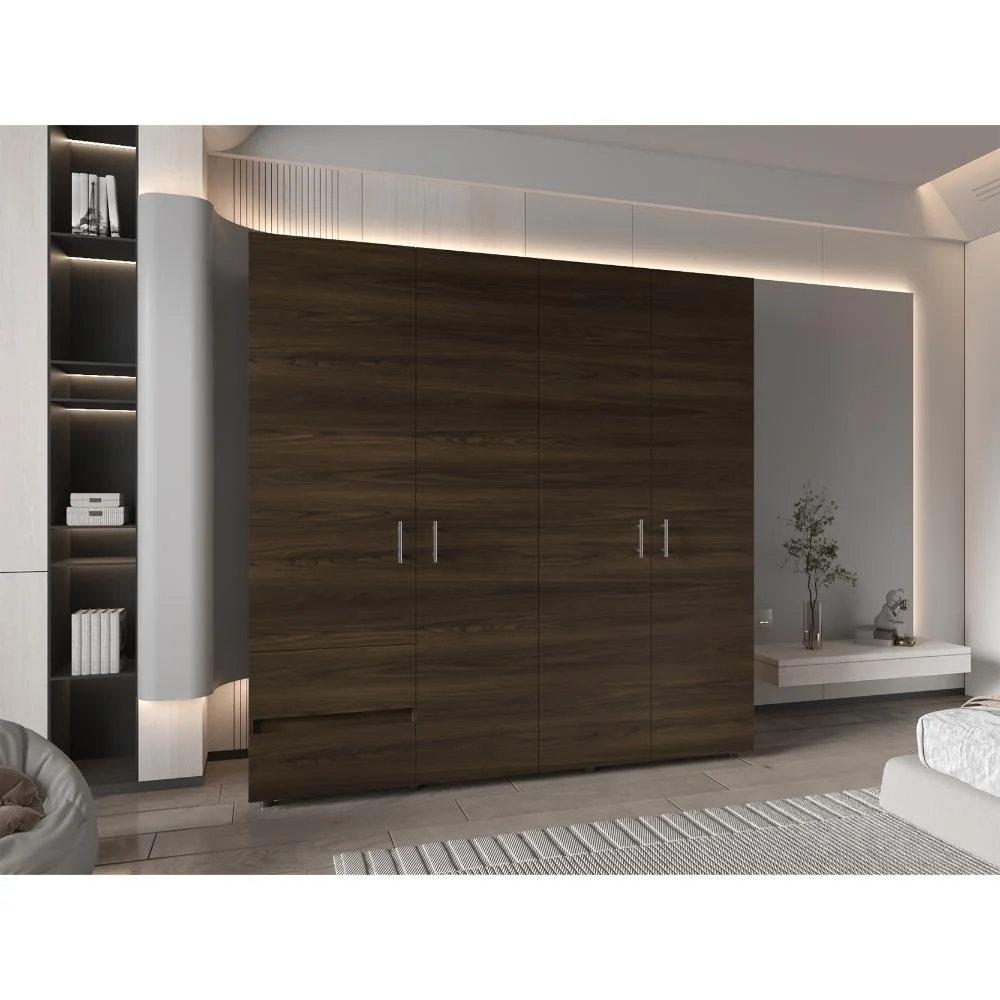 Closet Light 200, Nogal y Wengue, Con Amplios Espacios De Almacenamiento RTA Design