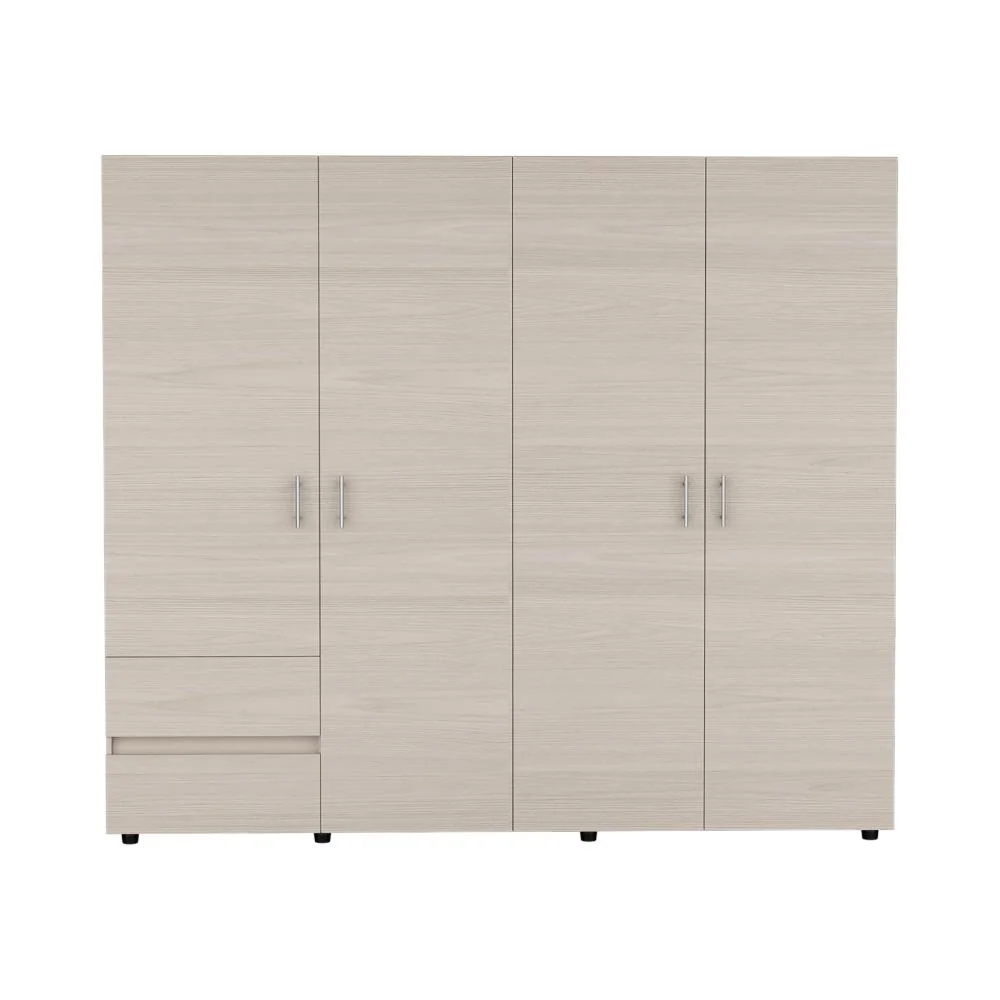 Closet Light 230, Niebla y Blanco Duqueza, con dos cajones y cuatro puertas RTA Design