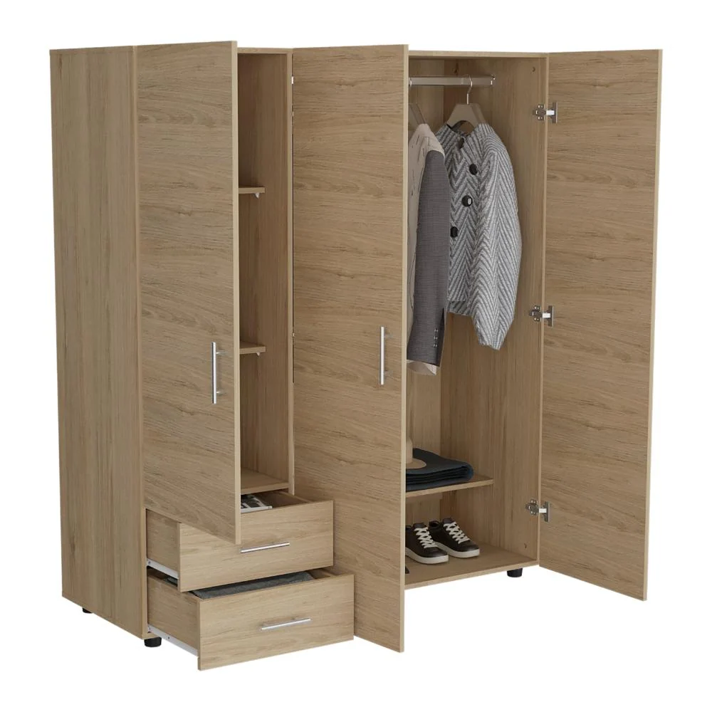 Closet Light, Beige, con Dos Cajones y Tres Puertas Batientes RTA Design