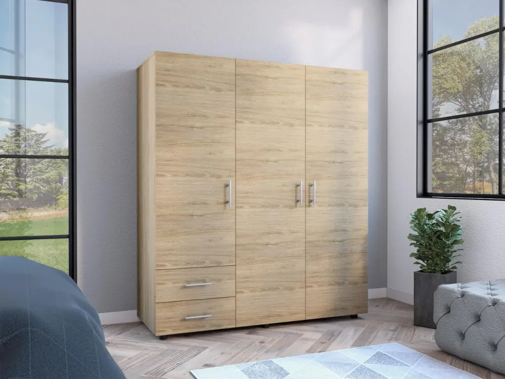 Closet Light, Beige, con Dos Cajones y Tres Puertas Batientes RTA Design