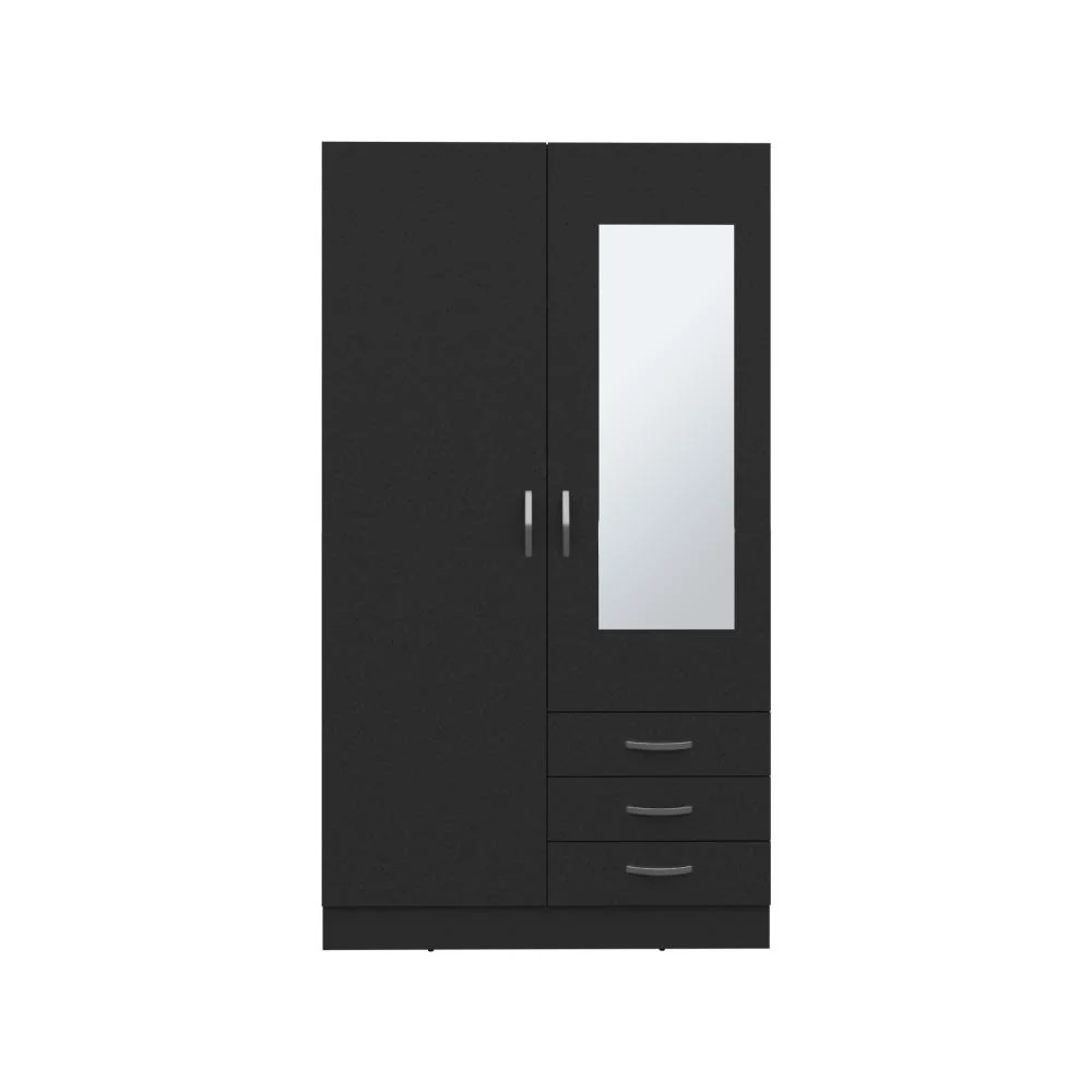 Closet Samka, Wengue, Con Dos Puertas Abatibles y Tres Cajones RTA Design